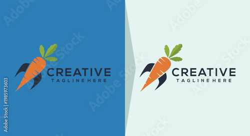 Tableau sur toile Carrot skyrocketed Creative Business Logo Design.