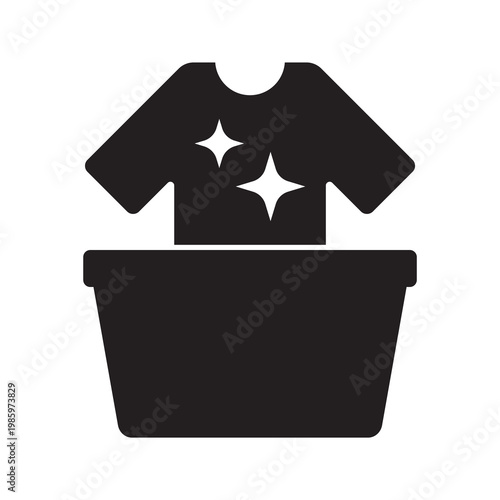 Laundry Basin Clothes Glyph Icon