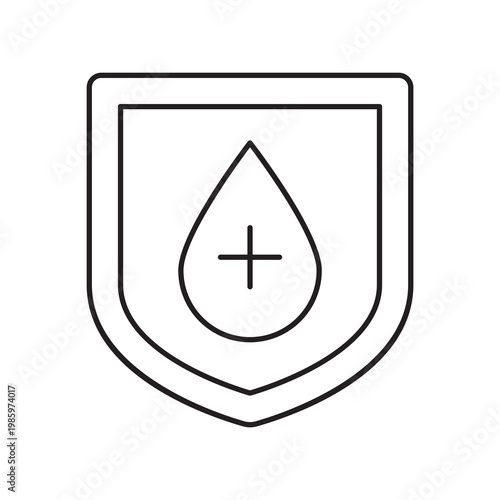 Waterproof Shield Line Icon