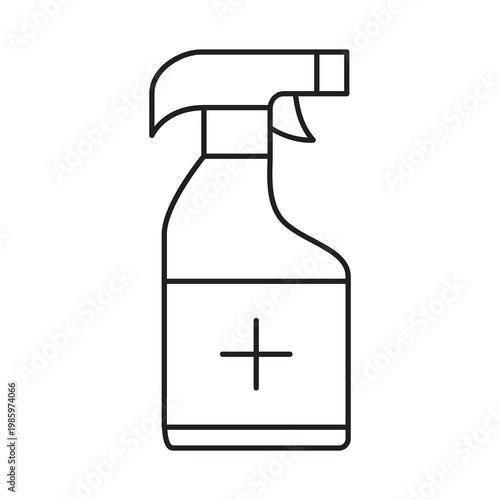 Disinfectant Spray Bottle Line Icon