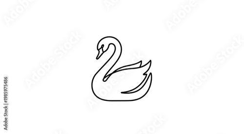 Black and white swan outline drawing.