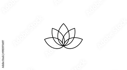 Lotus flower line art minimalist design.