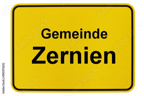 Illustration eines Ortsschildes der Gemeinde Zernien in Niedersachsen	