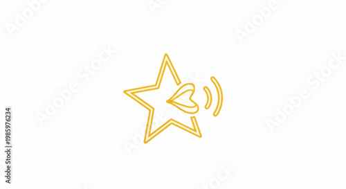 Yellow star icon with mouth and sound waves