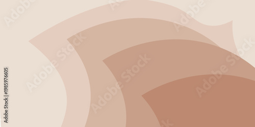 Abstract vector background with wavy organic shapes in neutral earth tones. Minimalist elegant design with beige, tan, and brown overlapping layers. Modern flat aesthetic backdrop.