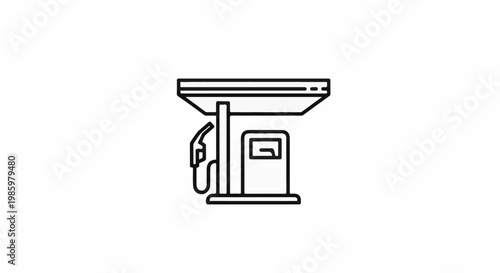 Line art illustration of a fuel pump at a service station
