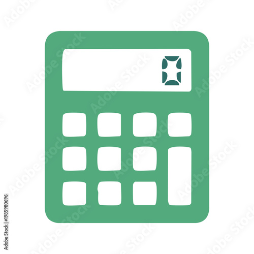 Green calculator icon with digital display