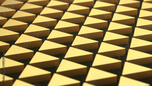 Yellow triangular background 3D illustration