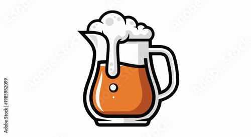 A graphical representation of a pitcher overflowing with frothy amber liquid