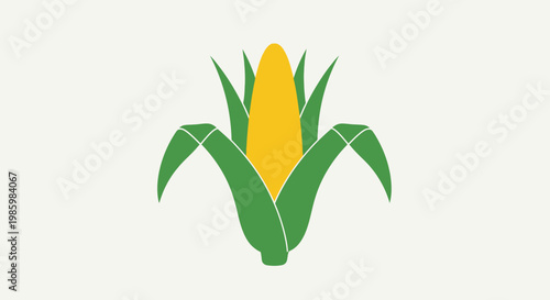 A vibrant illustration of a stylized corn on the cob against a plain background