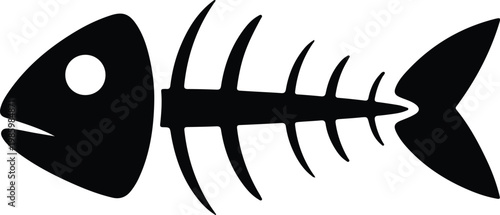 Silhouette of a fish bone skeleton icon for vector design
