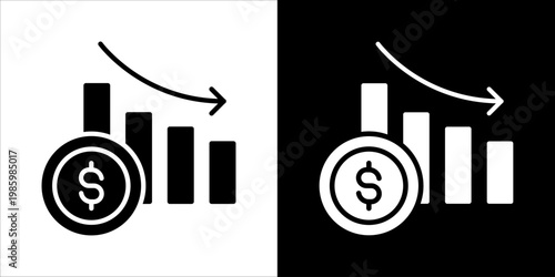 Recession Icon Sheet Black And White