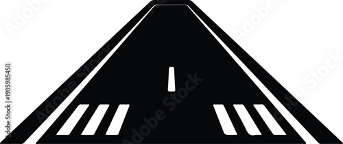 Silhouette of an asphalt road receding into the distance vector design