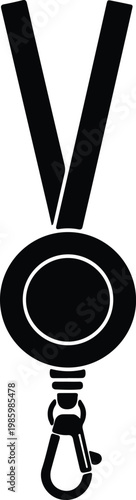 Fotografie Silhouette of an identification badge holder with retractable lanyard vector des