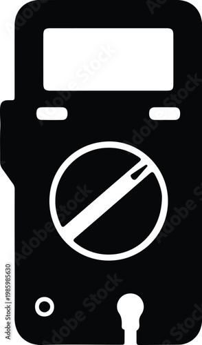 Silhouette of digital multimeter for electrical testing and measurement vector design