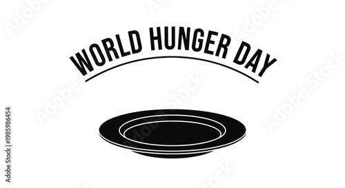 World Hunger Day vector graphic illustration featuring an empty plate to raise awareness for global food crisis