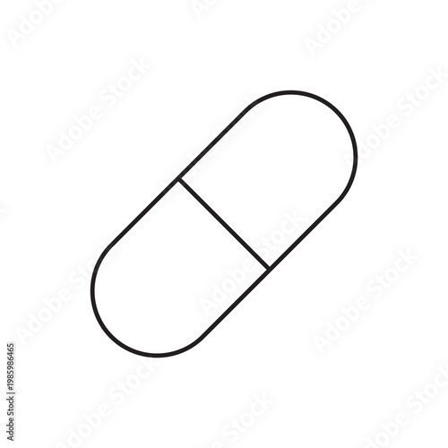 Medical capsule pill line icon for office first aid kit