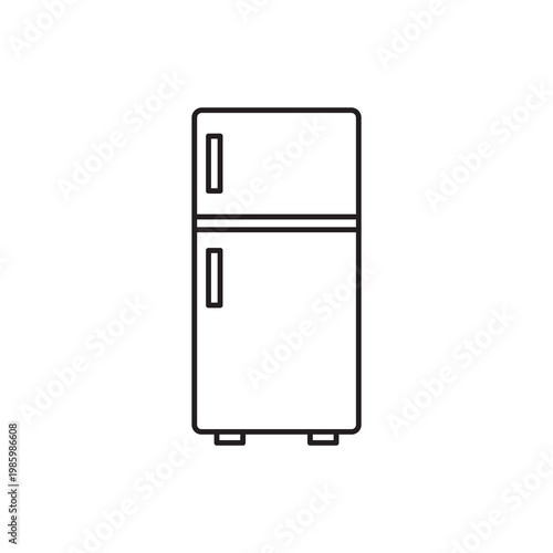Office refrigerator fridge appliance line icon