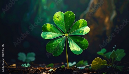 Vibrant Shamrock Symbolizing Good Fortune and Wealth