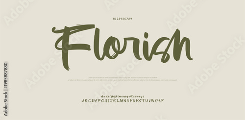 Flourish brush Alphabet Painting Paint Brush Beauty Script Logotype Font lettering handwritten
