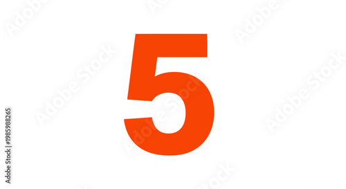 Bold orange number five on a clean white background.