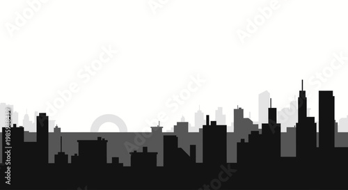 Modern City Skyline Silhouette Vector Illustration