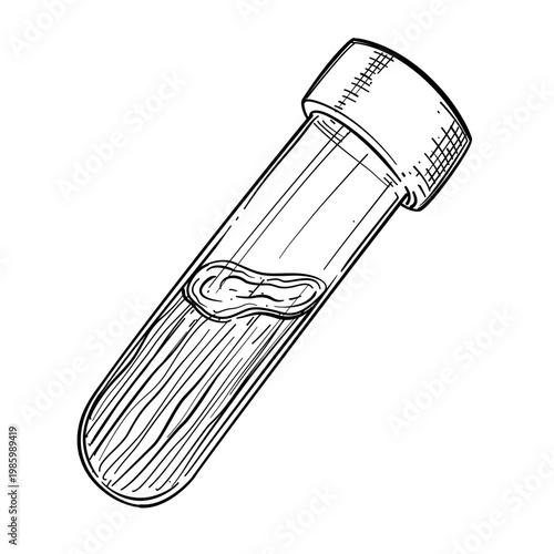 blood collection tube vector line art hand drawn illustration