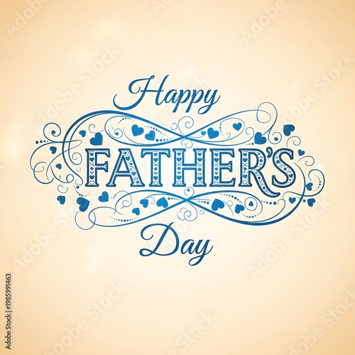 Happy father's day card with vintage car design and blue text
