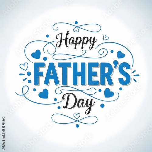 Happy father's day banner with blue and white colors