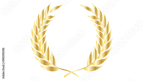 Photos Golden laurel wreath victory symbol isolated on transparent background