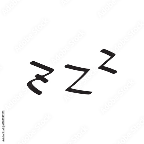 Sleeping zzz symbol sleep doodle sign