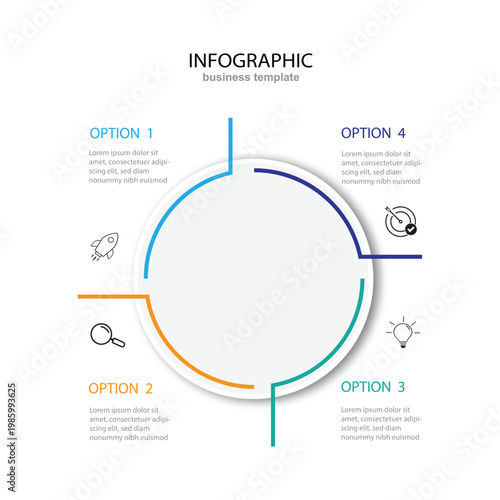 modern infographics options banner with 4 steps.