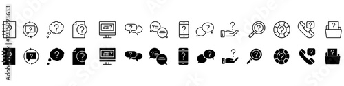 FAQ icon vector set. Question illustration sign collection. answer symbol. Unknown logo.