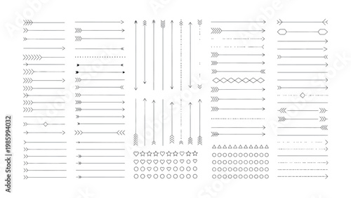 Directional Array: An elegant display of various directional arrow symbols and design elements, carefully curated for visual storytelling and intuitive guidance.
