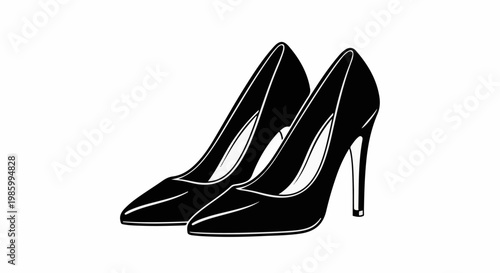 Classic black high heel shoes, elegant and stylish footwear
