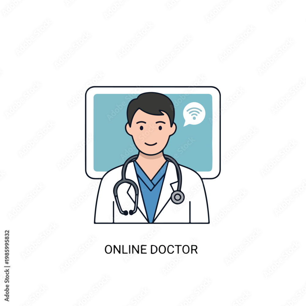 Fototapeta premium Online Doctor Telemedicine Consultation