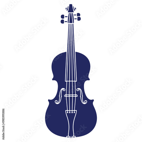 Elegant Violin Illustration with Smooth Lines Isolated on White Background for Music and Arts Designs projects