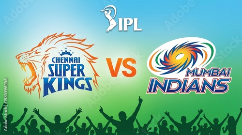 Image is a digital graphic featuring a sports theme, specifically related to cricket. The layout is centered with a gradient background transitioning from light blue at the top to green at the bottom.
