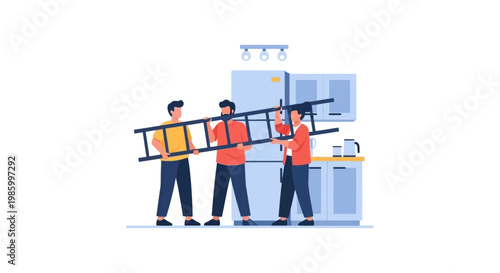 Professional Construction Workers Handling Long Pipe