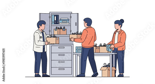 Laboratory Workers Handling Samples in a Modern Science Lab