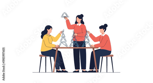 Group of Young Women Playing Board Game Together