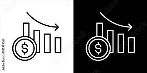 Recession Icon Sheet Black And White