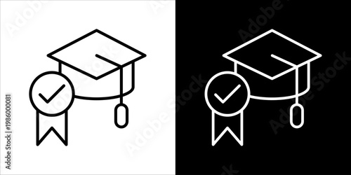 Graduation Icon Sheet Black And White