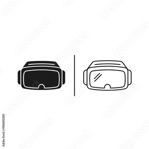 Virtual reality headset icon for immersive technology and gaming with white background immersive technology entertainment simulation experience