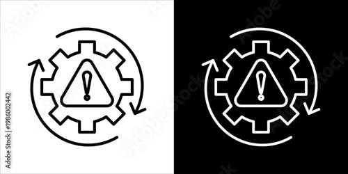 Disaster Recovery Icon Sheet Black And White