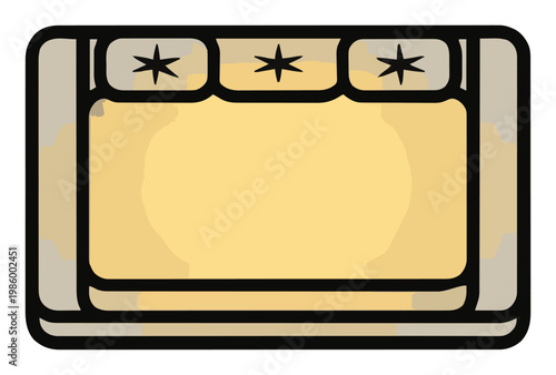 Line art daybed top view plan icon. Generative AI