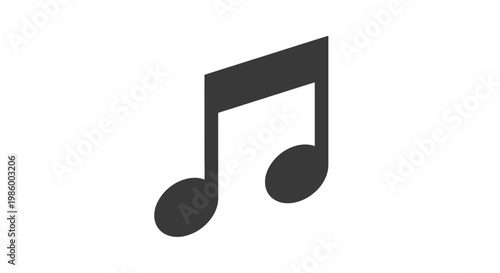 A single dark gray music note symbol on a white background.