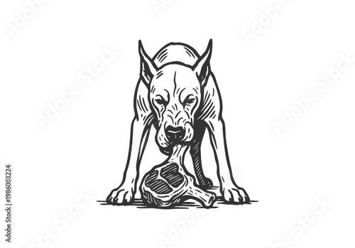 Great Dane dog sketch hand drawn simple vector illustration