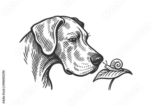 Great Dane dog sketch hand drawn simple vector illustration