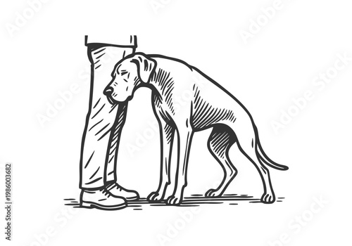 Great Dane dog sketch hand drawn simple vector illustration